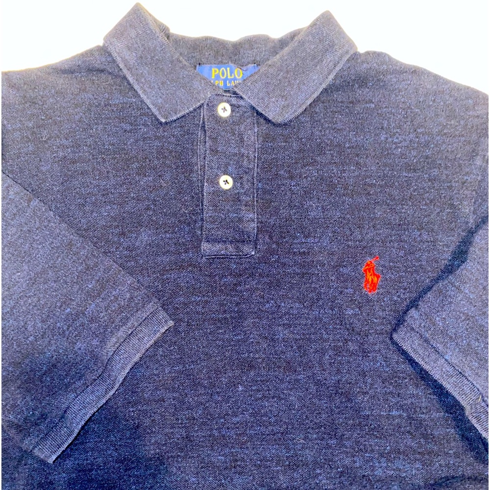 Polo Ralph Lauren Polo Shirt Blue Label Weathered Navy Blue Men's Large EUC 0025